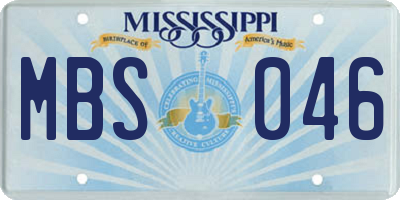 MS license plate MBS046