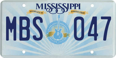 MS license plate MBS047