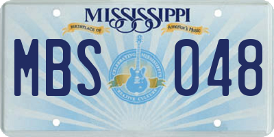 MS license plate MBS048