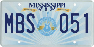 MS license plate MBS051