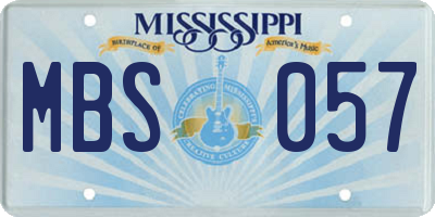 MS license plate MBS057