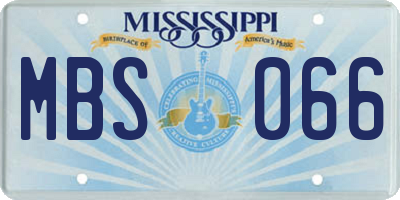 MS license plate MBS066