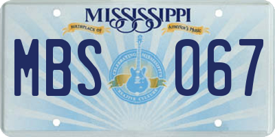 MS license plate MBS067