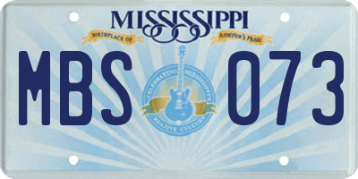 MS license plate MBS073