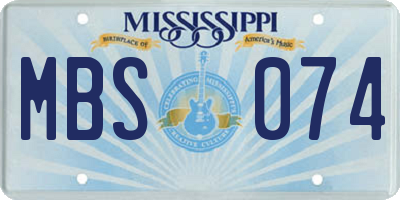 MS license plate MBS074