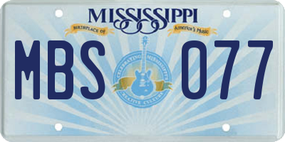 MS license plate MBS077