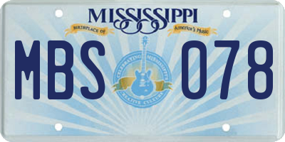 MS license plate MBS078