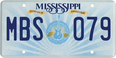 MS license plate MBS079