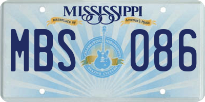 MS license plate MBS086