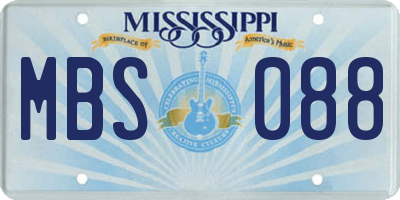 MS license plate MBS088