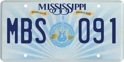MS license plate MBS091