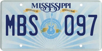 MS license plate MBS097