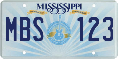 MS license plate MBS123