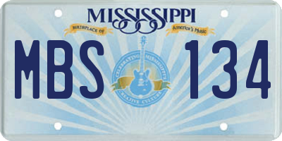 MS license plate MBS134