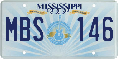 MS license plate MBS146