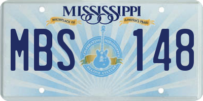MS license plate MBS148