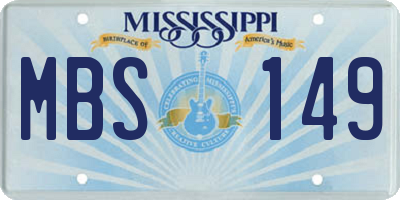 MS license plate MBS149