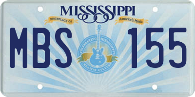 MS license plate MBS155
