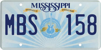 MS license plate MBS158