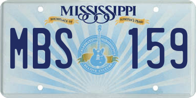 MS license plate MBS159