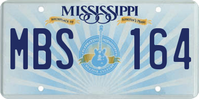 MS license plate MBS164