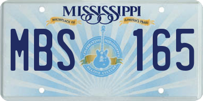 MS license plate MBS165
