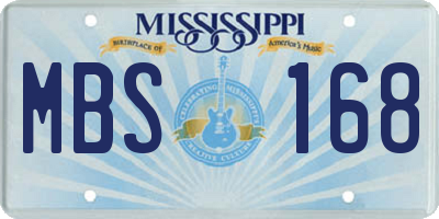 MS license plate MBS168