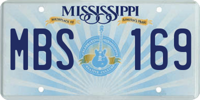 MS license plate MBS169