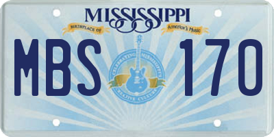 MS license plate MBS170