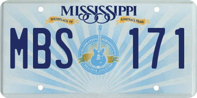 MS license plate MBS171