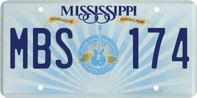 MS license plate MBS174