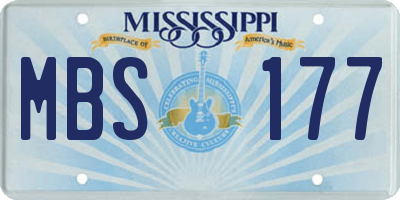 MS license plate MBS177