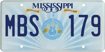 MS license plate MBS179