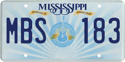 MS license plate MBS183