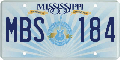 MS license plate MBS184