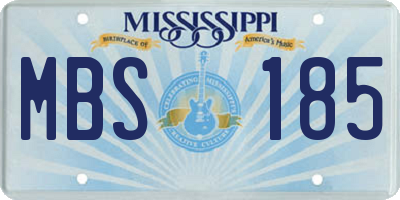 MS license plate MBS185
