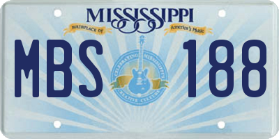MS license plate MBS188