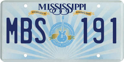 MS license plate MBS191