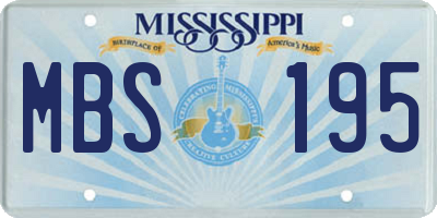 MS license plate MBS195