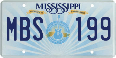 MS license plate MBS199