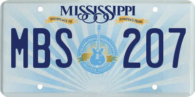 MS license plate MBS207