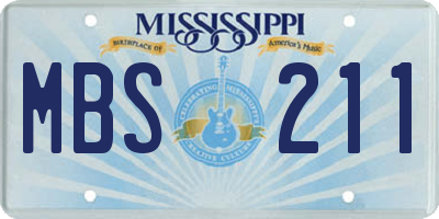 MS license plate MBS211