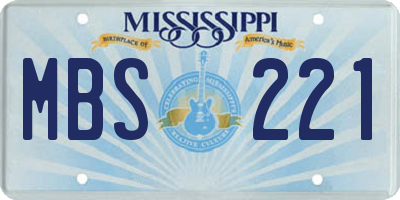 MS license plate MBS221