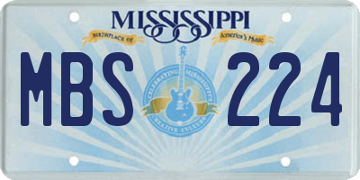 MS license plate MBS224