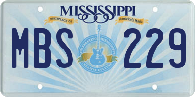 MS license plate MBS229