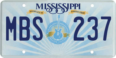 MS license plate MBS237