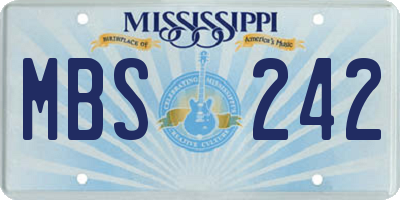 MS license plate MBS242