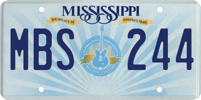 MS license plate MBS244