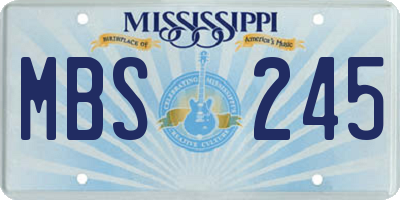 MS license plate MBS245