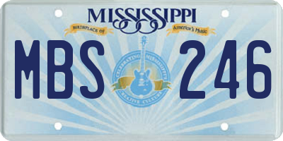 MS license plate MBS246